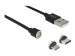 DELOCK Magnetisches USB Daten- und Ladekabelset für Micro USB / USB Type-C schwarz 1,1m