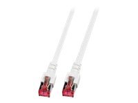 EFB RJ45 Patchkabel S/FTP Cat.6 LSZH 0.15m WEISS reines Kupfer Laengenaufdruck auf Knickschutztuelle patentiert