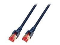 EFB RJ45 Patchkabel S/FTP Cat.6 LSZH 0.15m SCHWARZ reines Kupfer Laengenaufdruck auf Knickschutztuelle patentiert