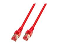 EFB RJ45 Patchkabel S/FTP Cat.6 LSZH 0.15m ROT reines Kupfer Laengenaufdruck auf Knickschutztuelle patentiert