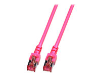 EFB RJ45 Patchkabel S/FTP Cat.6 LSZH 0.25m MAGENTA reines Kupfer Laengenaufdruck auf Knickschutztuelle patentiert