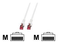 EFB RJ45 Patchkabel S/FTP Cat.6 LSZH 1,5m WEISS reines Kupfer Laengenaufdruck auf Knickschutztuelle patentiert