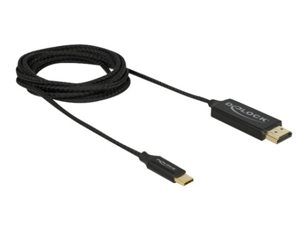 DELOCK USB Kabel Type-C zu HDMI DP Alt Mode 4K 60Hz 2m koaxial