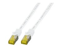 EFB Patchkabel Cat6a S/FTP LSZH mit Cat7 Rohkabel 0,25m WEISS 10 Gigabit Ethernet 600MHz 4x2xAWG26/7 Flammwidrig Raucharm