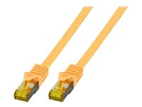 EFB Patchkabel Cat6a S/FTP LSZH mit Cat7 Rohkabel 0,25m GELB 10 Gigabit Ethernet 600MHz 4x2xAWG26/7 Flammwidrig Raucharm