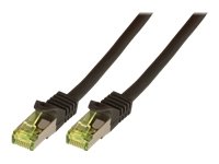 EFB Patchkabel Cat6a S/FTP LSZH mit Cat7 Rohkabel 0,5m SCHWARZ 10 Gigabit Ethernet 600MHz 4x2xAWG26/7 Flammwidrig Raucharm