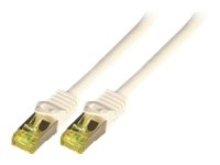 EFB Patchkabel Cat6a S/FTP LSZH mit Cat7 Rohkabel 0,5m WEISS 10 Gigabit Ethernet 600MHz 4x2xAWG26/7 Flammwidrig Raucharm