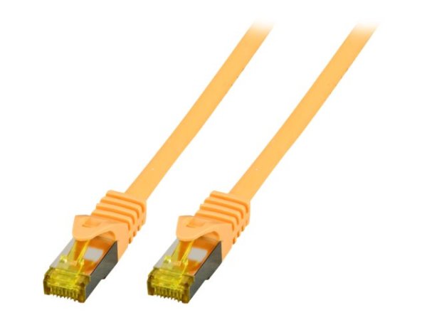 EFB Patchkabel Cat6a S/FTP LSZH mit Cat7 Rohkabel 0,5m GELB 10 Gigabit Ethernet 600MHz 4x2xAWG26/7 Flammwidrig Raucharm