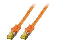 EFB Patchkabel Cat6a S/FTP LSZH mit Cat7 Rohkabel 15m ORANGE 10 Gigabit Ethernet 600MHz 4x2xAWG26/7 Flammwidrig Raucharm