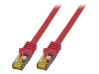 EFB Patchkabel Cat6a S/FTP LSZH mit Cat7 Rohkabel 1m ROT 10 Gigabit Ethernet 600MHz 4x2xAWG26/7 Flammwidrig Raucharm