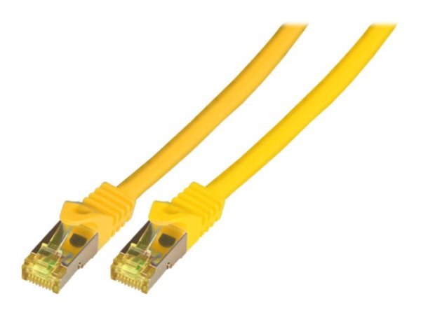 EFB Patchkabel Cat6a S/FTP LSZH mit Cat7 Rohkabel 2m GELB 10 Gigabit Ethernet 600MHz 4x2xAWG26/7 Flammwidrig Raucharm