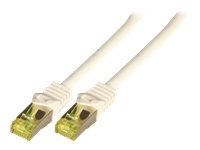 EFB Patchkabel Cat6a S/FTP LSZH mit Cat7 Rohkabel 3m WEISS 10 Gigabit Ethernet 600MHz 4x2xAWG26/7 Flammwidrig Raucharm