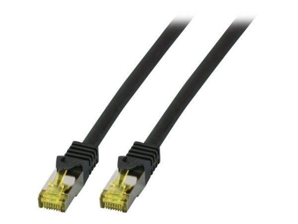 EFB Patchkabel Cat6a S/FTP LSZH mit Cat7 Rohkabel 5m SCHWARZ 10 Gigabit Ethernet 600MHz 4x2xAWG26/7 Flammwidrig Raucharm