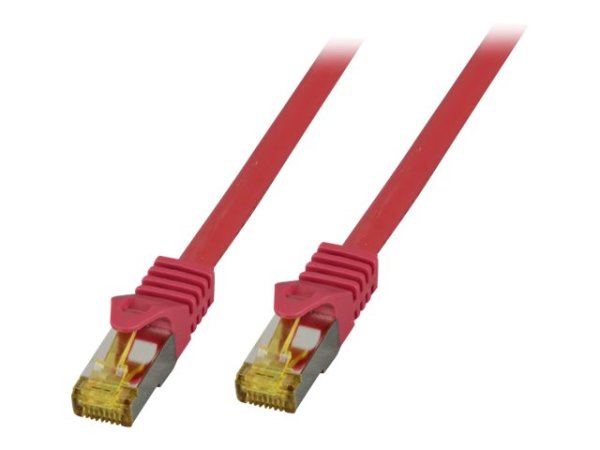 EFB Patchkabel Cat6a S/FTP LSZH mit Cat7 Rohkabel 30m ROT 10 Gigabit Ethernet 600MHz 4x2xAWG26/7 Flammwidrig Raucharm