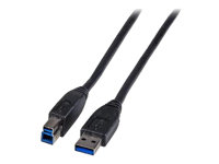 EFB USB3.0 Anschlusskabel Stecker Typ-A auf Stecker Typ-B Premium Schwarz 1,8m