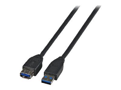 EFB USB3.0 Verlaengerungskabel Stecker Typ-A auf Buchse Typ-A Premium Schwarz 1,8m