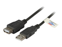 EFB USB2.0 Verlaengerungskabel Typ A Stecker auf Typ A Buchse Premium Schwarz 5m