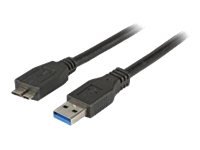 EFB USB3.0 Anschlusskabel Typ A Stecker auf Typ Micro B Stecker Classic Schwarz 1m