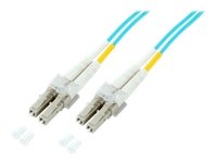 EFB LWL Kabel Duplex Jumper LC-LC 50/125 OM3 30 Meter LSZH Halogenfrei aqua 2.0mm geprueft mit Messprotokoll