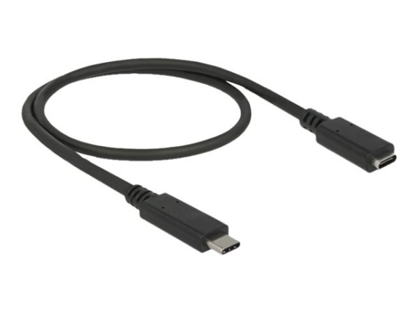 DELOCK Verlängerungskabel SuperSpeed USB USB 3.1 Gen 1 USB Type-C Stecker > Buchse 3 A 0,5m schwarz