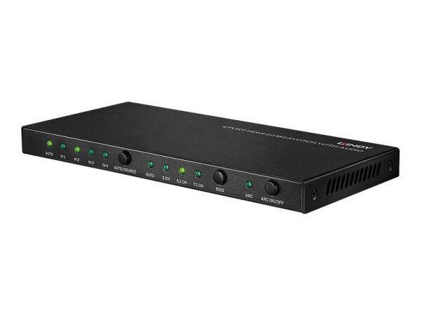 LINDY 4 Port HDMI 2.0 18G Switch mit Audio