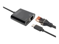 DIGITUS USB Type-C Gigabit Ethernet Adapter mit Power Delivery Unterstützung