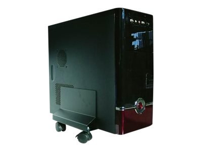 TECHLY Rollwagen fuer PC Desktop Computer Stahl bis 25 kg mit Bremse schwarz