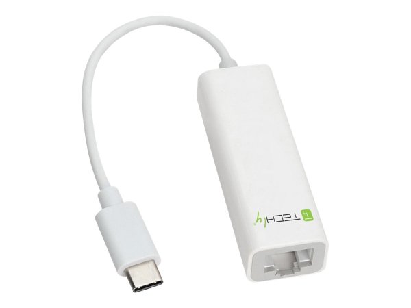 TECHLY USB 3.1 Typ C auf RJ45 Gigabit 10/100/1000 Konverter zum Anschluss eines Laptop oder PC an ein Netzwerk