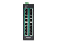 TRENDNET TI-PG160 DIN-Rail Switch PoE+ 16-Port Industrial Gigabit