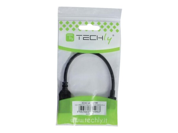 TECHLY USB2.0 Anschlusskabel OTG schwarz Buchse Typ A auf Stecker Typ Micro B  20cm