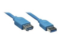 TECHLY USB3.0 Verlaengerungskabel blau 0,5m Stecker Typ A auf Buchse Typ A