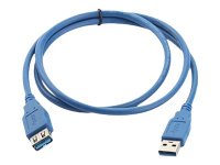 TECHLY USB3.0 Verlaengerungskabel blau 0,5m Stecker Typ A auf Buchse Typ A