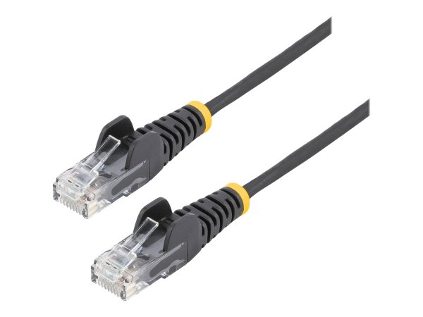 STARTECH.COM 0.5 m CAT6 Cable - Slim CAT6 Patch Cord - Black - Snagless RJ45 Connectors - Gigabit Ethernet Cable - 28 AWG