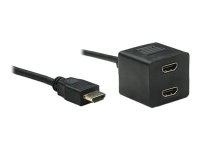 TECHLY Videokabel Splitter Stecker auf 2xHDMI Buchse 1xHDMI 19pol. Stecker auf 2xHDMI 19pol. Buchse Laenge 0,3m schwarz