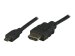 TECHLY HDMI High Speed mit Ethernet und Micro D Anschlusskabel 3m schwarz Anschluesse HDMI 19pol. Stecker auf Micro HDMI 19pol.