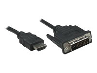 TECHLY Anschlusskabel HDMI zu DVI-D schwarz Stecker 19pol. auf DVI-D Stecker 24+1 mit Goldkontakten geschirmt 1,8m