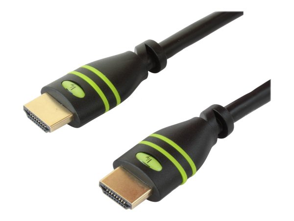 TECHLY HDMI High Speed mit Ethernet Anschlusskabel 15m schwarz 3fach geschirmt HDMI 19pol.Stecker auf HDMI 19pol.Stecker