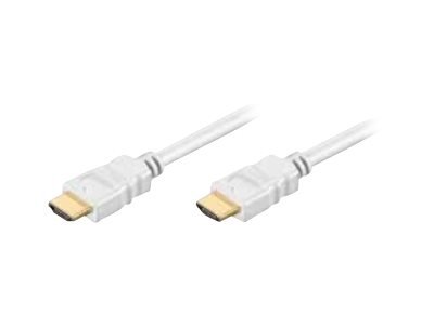 TECHLY HDMI High Speed Kabel mit Ethernet Kabel 5m weiss Anschluesse Stecker A auf Stecker A vergoldete Steckverbinder