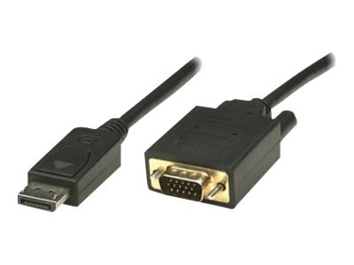 TECHLY DisplayPort Konverterkabel schwarz 3m  DisplayPort 20pol. Stecker auf VGA 15pol. Stecker vernickelter Steckverbinder