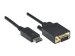 TECHLY DisplayPort Konverterkabel schwarz 3m  DisplayPort 20pol. Stecker auf VGA 15pol. Stecker vernickelter Steckverbinder