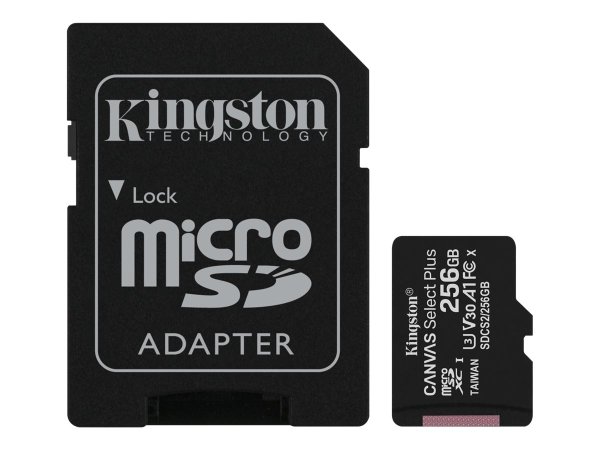 KINGSTON 256GB micSDXC Canvas Select Plus 100R A1 C10 Card + ADP