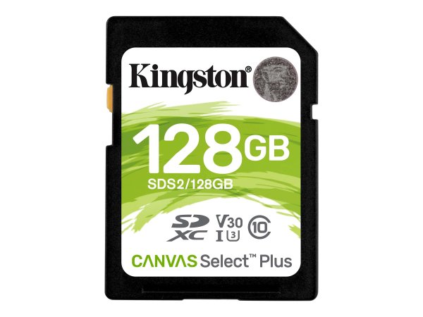 KINGSTON 128GB SDXC Canvas Select Plus 100R C10 UHS-I U3 V30