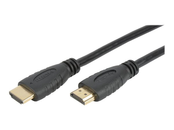 TECHLY HDMI 4K 60Hz High Speed Anschlusskabel 0,5m schwarz mit Ethernet mit 2x19polige vergoldete HDMI Stecker