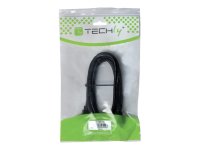 TECHLY HDMI High Speed Verlaengerungskabel 1m schwarz mit Ethernet 4K 30Hz 19pol.HDMI Stecker auf 19pol.HDMI Buchse mit Goldkontakte