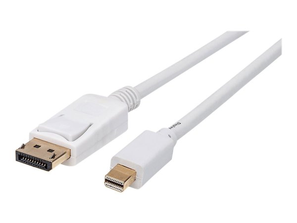 TECHLY Mini-DisplayPort Thunderbolt Anschlusskabel auf DisplayPort weiss Stecker/Stecker Laenge 2m