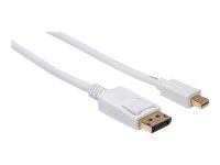 TECHLY Mini-DisplayPort Thunderbolt Anschlusskabel auf DisplayPort weiss Stecker/Stecker Laenge 2m