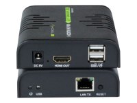 TECHLY HDMI/KVM Extender ueber Netzwerkkabel 120m Uebertragungslaenge mit Netzwerkkabel