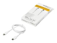 STARTECH.COM 1m 3.3ft USB C to Lightning Cable - MFi Certified - Durable USB Lightning Charging Cable - White RUSBCLTMM1MW