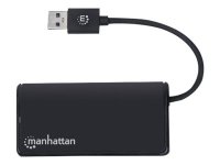 MANHATTAN 4-Port USB 3.2 Gen 1 Hub Vier USB-A-Ports 5 Gbit/s Datenuebertragungsraten Stromversorgung ueber USB schwarz