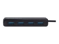 MANHATTAN 4-Port USB 3.2 Gen 1 Hub Vier USB-A-Ports 5 Gbit/s Datenuebertragungsraten Stromversorgung ueber USB schwarz